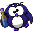 download Drunk Owl clipart image with 225 hue color