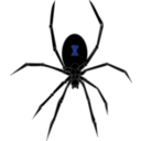 download Black Widow Spider clipart image with 225 hue color