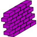 download Red Brick Wall clipart image with 270 hue color