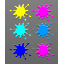 download Ink Splashes clipart image with 180 hue color