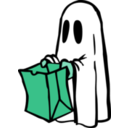 download Ghost With Bag Colour clipart image with 135 hue color