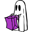 download Ghost With Bag Colour clipart image with 270 hue color
