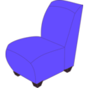 download Blue Armless Chair clipart image with 0 hue color