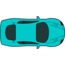 download Red Racing Car Top View clipart image with 180 hue color