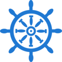 download Captains Wheel clipart image with 180 hue color