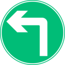 download Roadsign Turn Ahead clipart image with 315 hue color
