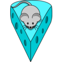 download Cartoon Mouse On Top Of A Cheese clipart image with 135 hue color