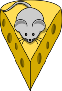 Cartoon Mouse On Top Of A Cheese