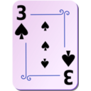 download Ornamental Deck 3 Of Spades clipart image with 225 hue color