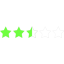 download Two And A Half Star Rating clipart image with 45 hue color