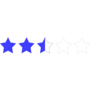 download Two And A Half Star Rating clipart image with 180 hue color