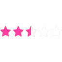 download Two And A Half Star Rating clipart image with 270 hue color