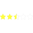 download Two And A Half Star Rating clipart image with 0 hue color