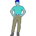 download Assertive Guy By Rones Outline clipart image with 180 hue color