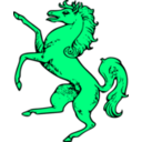 download Horse Rampant clipart image with 90 hue color