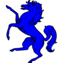 download Horse Rampant clipart image with 180 hue color