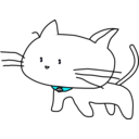download White Cat clipart image with 180 hue color