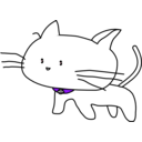 download White Cat clipart image with 270 hue color