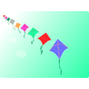 download Row Of Kites clipart image with 315 hue color