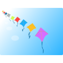 download Row Of Kites clipart image with 0 hue color