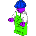 download Lego Town Worker clipart image with 225 hue color