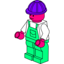 download Lego Town Worker clipart image with 270 hue color