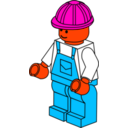 download Lego Town Worker clipart image with 315 hue color