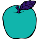 download Apple clipart image with 180 hue color