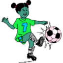 download Girl Playing Soccer clipart image with 135 hue color