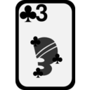 download Three Of Clubs clipart image with 45 hue color