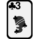 download Three Of Clubs clipart image with 180 hue color