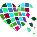 download Red Heart clipart image with 135 hue color