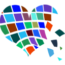 download Red Heart clipart image with 180 hue color