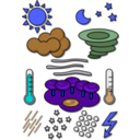 download Weather Chart Symbols clipart image with 180 hue color