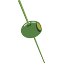 download Olive On A Toothpick clipart image with 45 hue color
