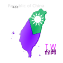 download Map Based Flag Of Taiwan clipart image with 270 hue color