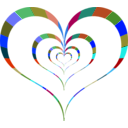 download Red Heart clipart image with 180 hue color