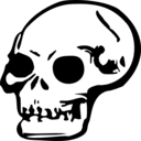 download Skull clipart image with 315 hue color