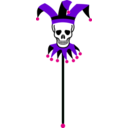 download Skull Marotte clipart image with 270 hue color