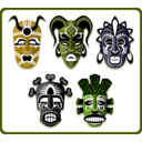 download Tribal Masks clipart image with 45 hue color