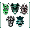 download Tribal Masks clipart image with 135 hue color