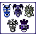download Tribal Masks clipart image with 225 hue color