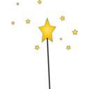 download Star Magic Wand clipart image with 0 hue color