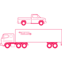 download Semi And Pickup Trucks clipart image with 315 hue color