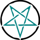 download Red Pentagram clipart image with 180 hue color