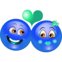 download Lovely Couple Smiley Emoticon clipart image with 180 hue color