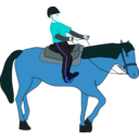 download Horse Riding Lesson clipart image with 180 hue color