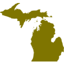 download State Of Michigan clipart image with 180 hue color