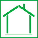 download Eco Green House Icon clipart image with 45 hue color