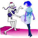 download Dance Macabre clipart image with 225 hue color